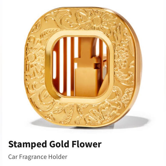 Stamped Gold Flower Car Vent/Visor Clip - Picture 2 of 6